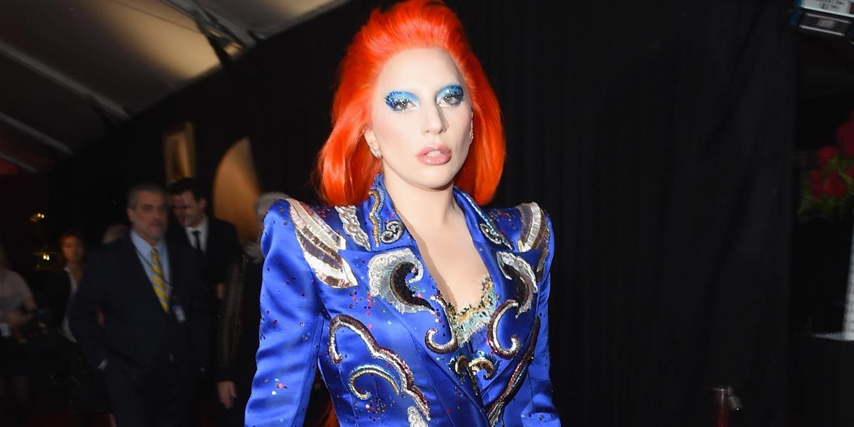 Lady Gaga channels David Bowie on Grammy red carpet
